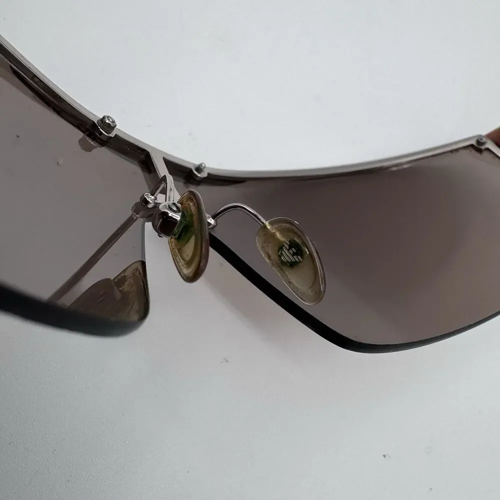 Vintage Emporio Armani EA 9423/S Shield Sunglasses Brown Y2K Made in Italy